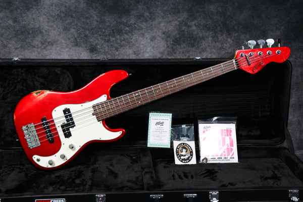 Olinto 5-String PJ - Candy Apple Red Relic