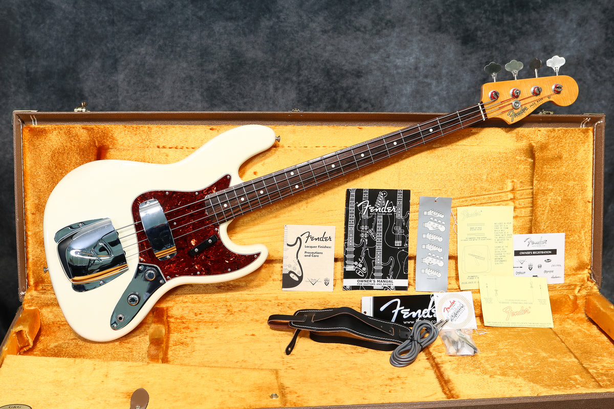 2008 Fender AVRI '62 Jazz Bass, Olympic White – Andy Baxter Bass