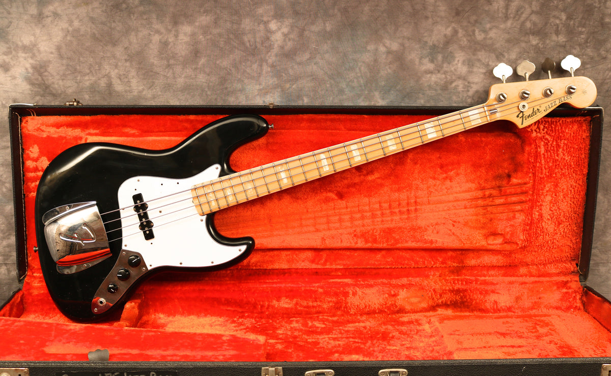 1975 Fender Jazz Bass, Black – Andy Baxter Bass & Guitars