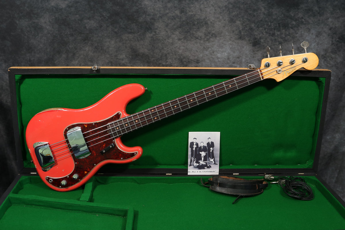 1961 Fender Precision Bass, Fiesta Red – Andy Baxter Bass & Guitars