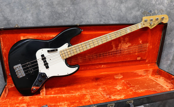1974 Fender Jazz Bass, Black, Pearl Inlays