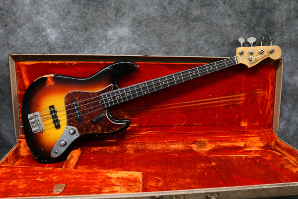 1961 Fender "Stack Knob" Jazz Bass, Sunburst Refinish