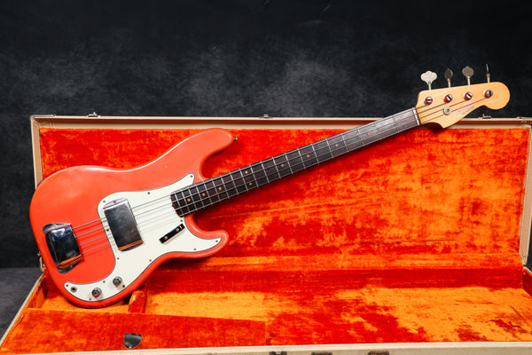 1964 Fender Precision Bass, Fiesta Red – Andy Baxter Bass & Guitars