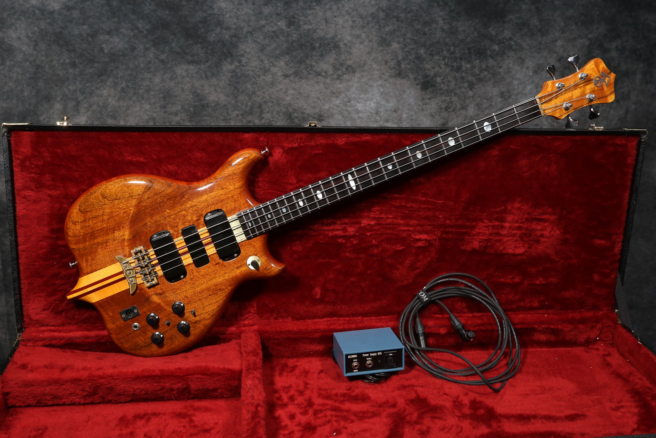 1977 Alembic Series 1, Natural, Shedua – Andy Baxter Bass & Guitars