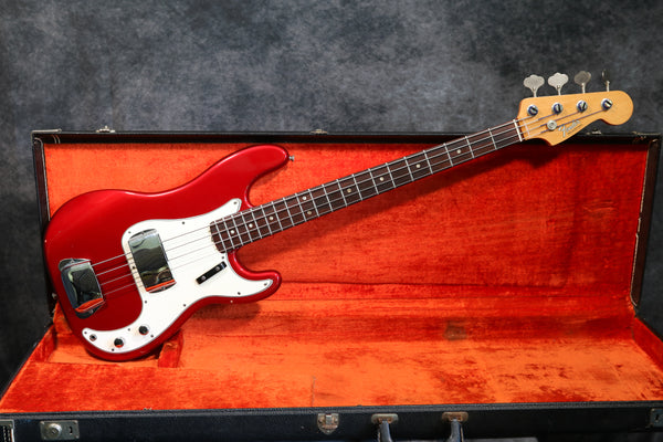 1966 Fender Precision, Candy Apple Red, Exc ++