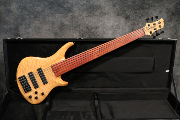 Roscoe SKB Custom 3006, 6-String, Fretless, Natural