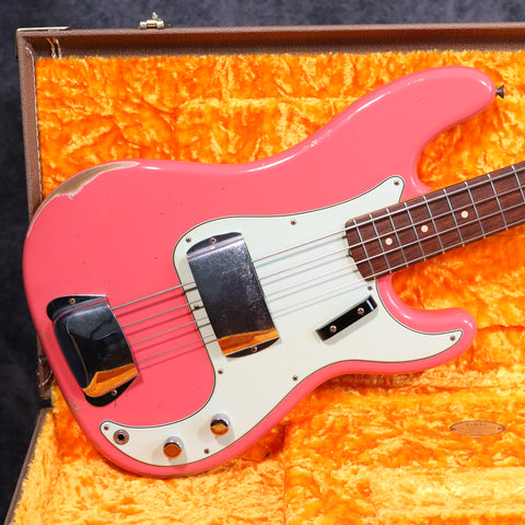 2020 Fender Custom Shop Relic '63 P Bass, Faded Fiesta Red