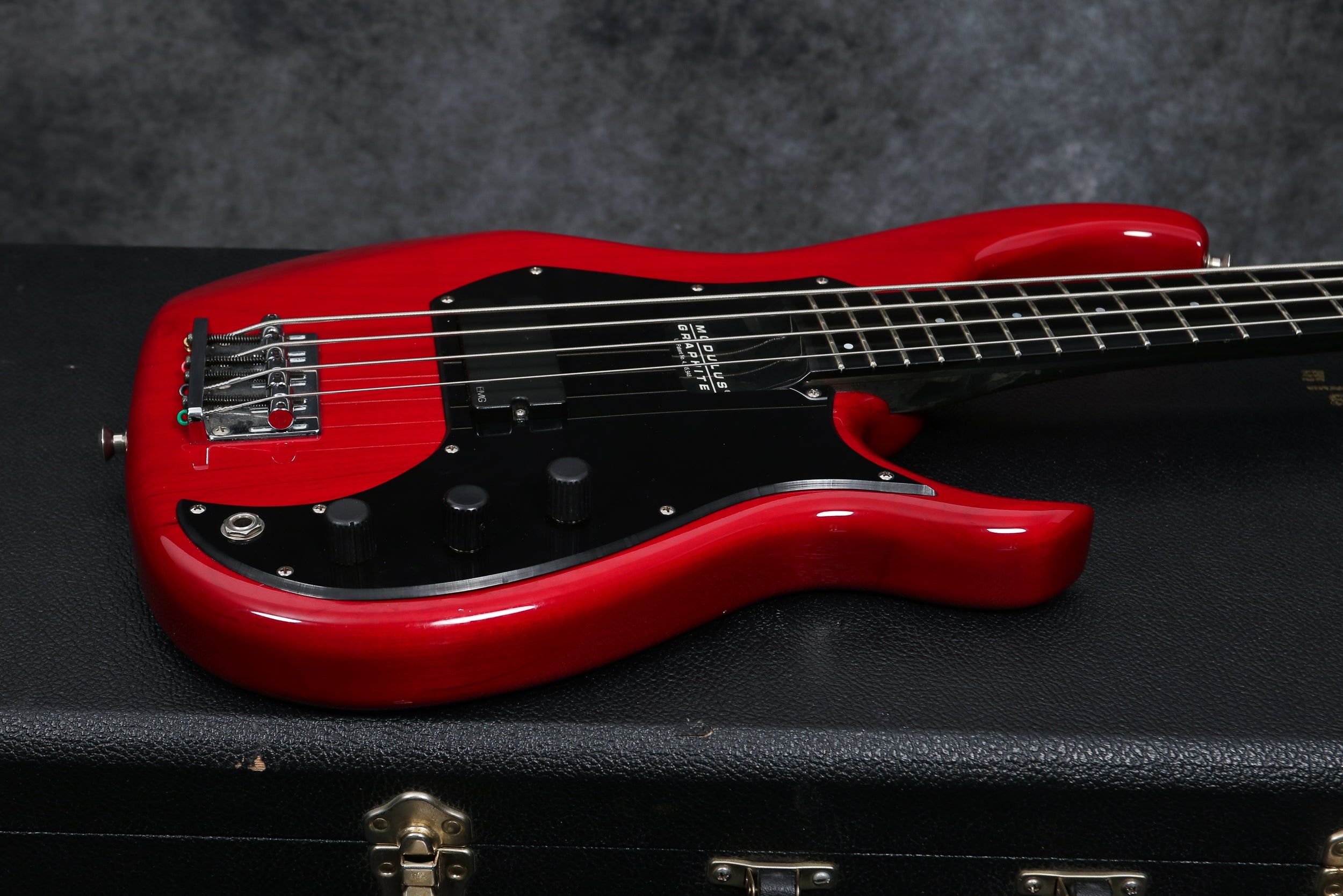 1992 Modulus M92 Bass, Trans-Red – Andy Baxter Bass & Guitars