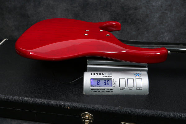 1992 Modulus M92 Bass, Trans-Red – Andy Baxter Bass & Guitars