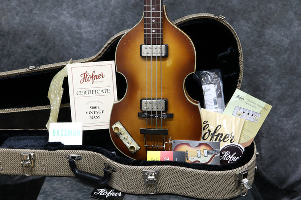 New Left Hand Hofner 500/1 - '63 Violin Bass, Vintage Finish.